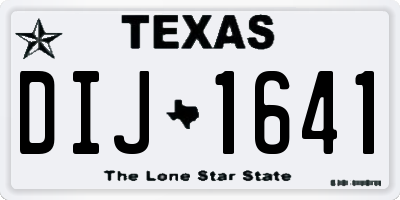 TX license plate DIJ1641