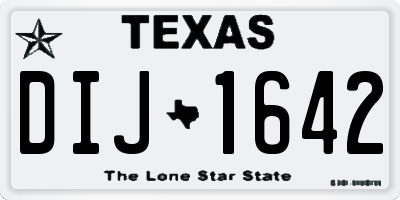 TX license plate DIJ1642