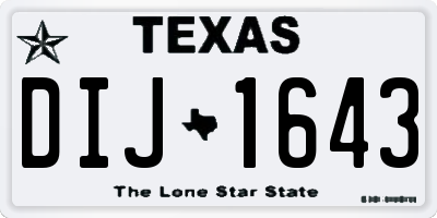 TX license plate DIJ1643
