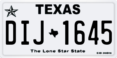 TX license plate DIJ1645