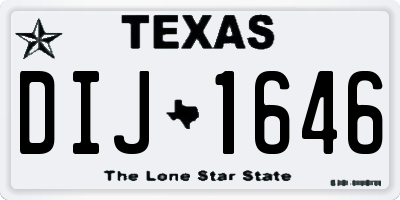 TX license plate DIJ1646
