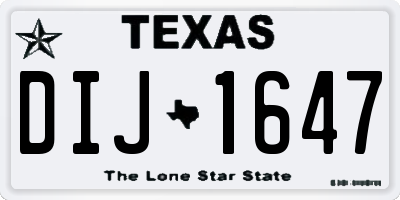 TX license plate DIJ1647