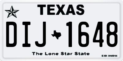 TX license plate DIJ1648