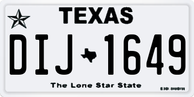 TX license plate DIJ1649