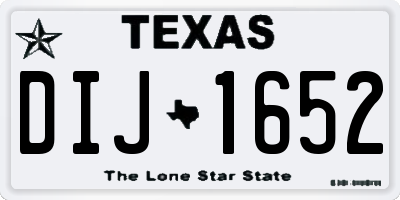 TX license plate DIJ1652