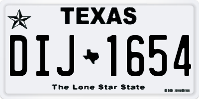 TX license plate DIJ1654