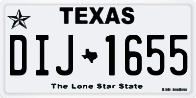 TX license plate DIJ1655