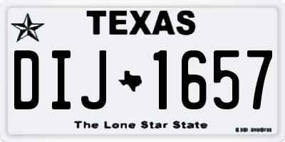 TX license plate DIJ1657