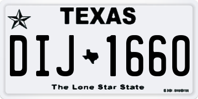 TX license plate DIJ1660