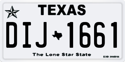 TX license plate DIJ1661