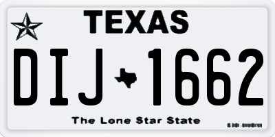 TX license plate DIJ1662