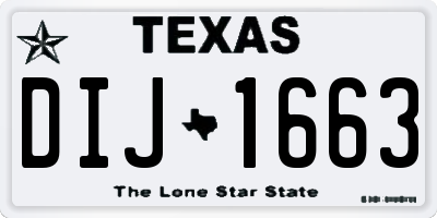 TX license plate DIJ1663