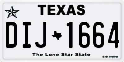 TX license plate DIJ1664