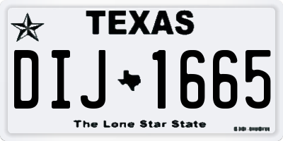 TX license plate DIJ1665