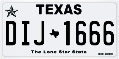 TX license plate DIJ1666