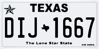 TX license plate DIJ1667