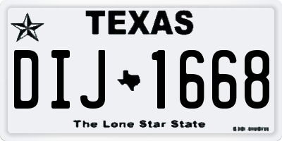 TX license plate DIJ1668