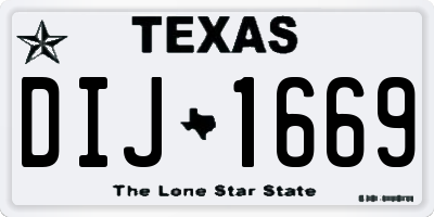 TX license plate DIJ1669