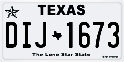 TX license plate DIJ1673