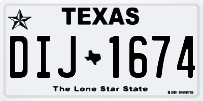TX license plate DIJ1674
