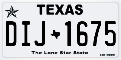 TX license plate DIJ1675