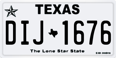 TX license plate DIJ1676