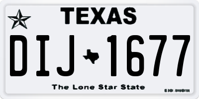 TX license plate DIJ1677