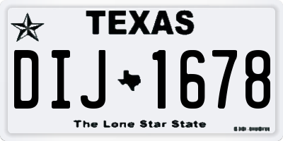 TX license plate DIJ1678