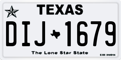 TX license plate DIJ1679