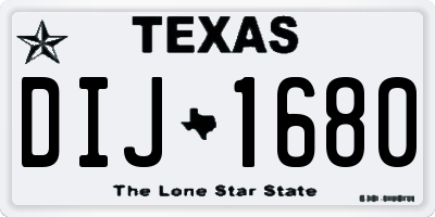 TX license plate DIJ1680