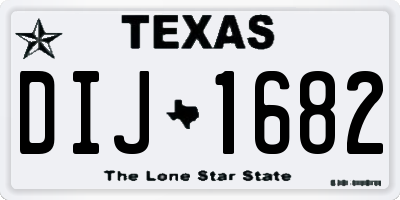 TX license plate DIJ1682