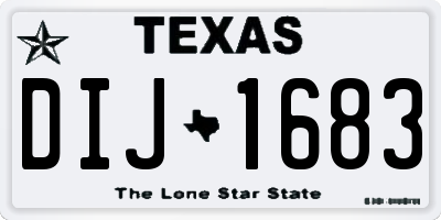 TX license plate DIJ1683