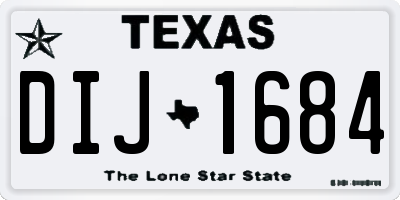 TX license plate DIJ1684