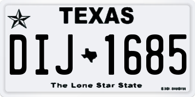 TX license plate DIJ1685