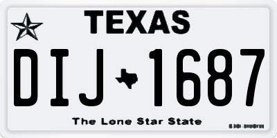 TX license plate DIJ1687
