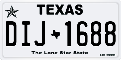 TX license plate DIJ1688