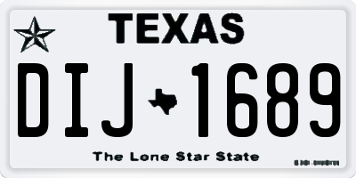 TX license plate DIJ1689