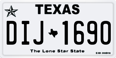 TX license plate DIJ1690