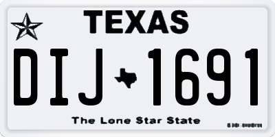 TX license plate DIJ1691