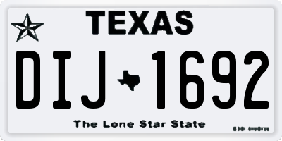 TX license plate DIJ1692