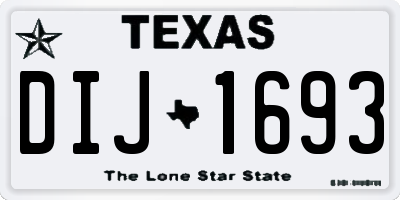 TX license plate DIJ1693