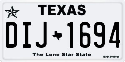 TX license plate DIJ1694