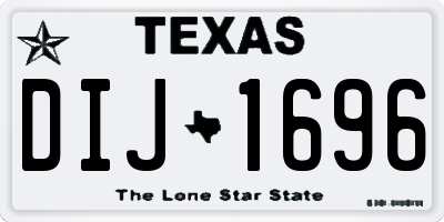 TX license plate DIJ1696
