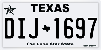 TX license plate DIJ1697