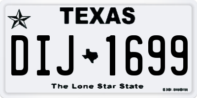TX license plate DIJ1699