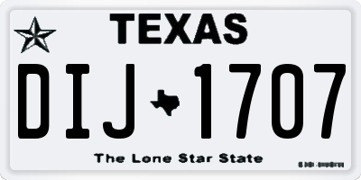 TX license plate DIJ1707