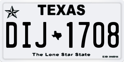 TX license plate DIJ1708