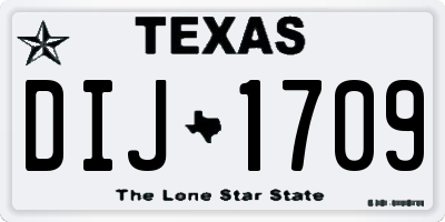 TX license plate DIJ1709