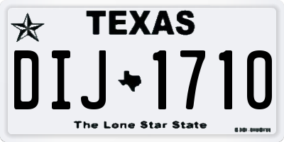 TX license plate DIJ1710
