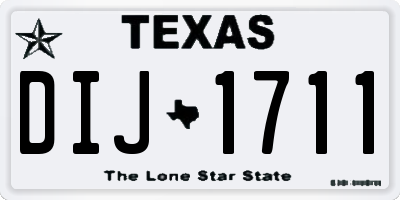TX license plate DIJ1711